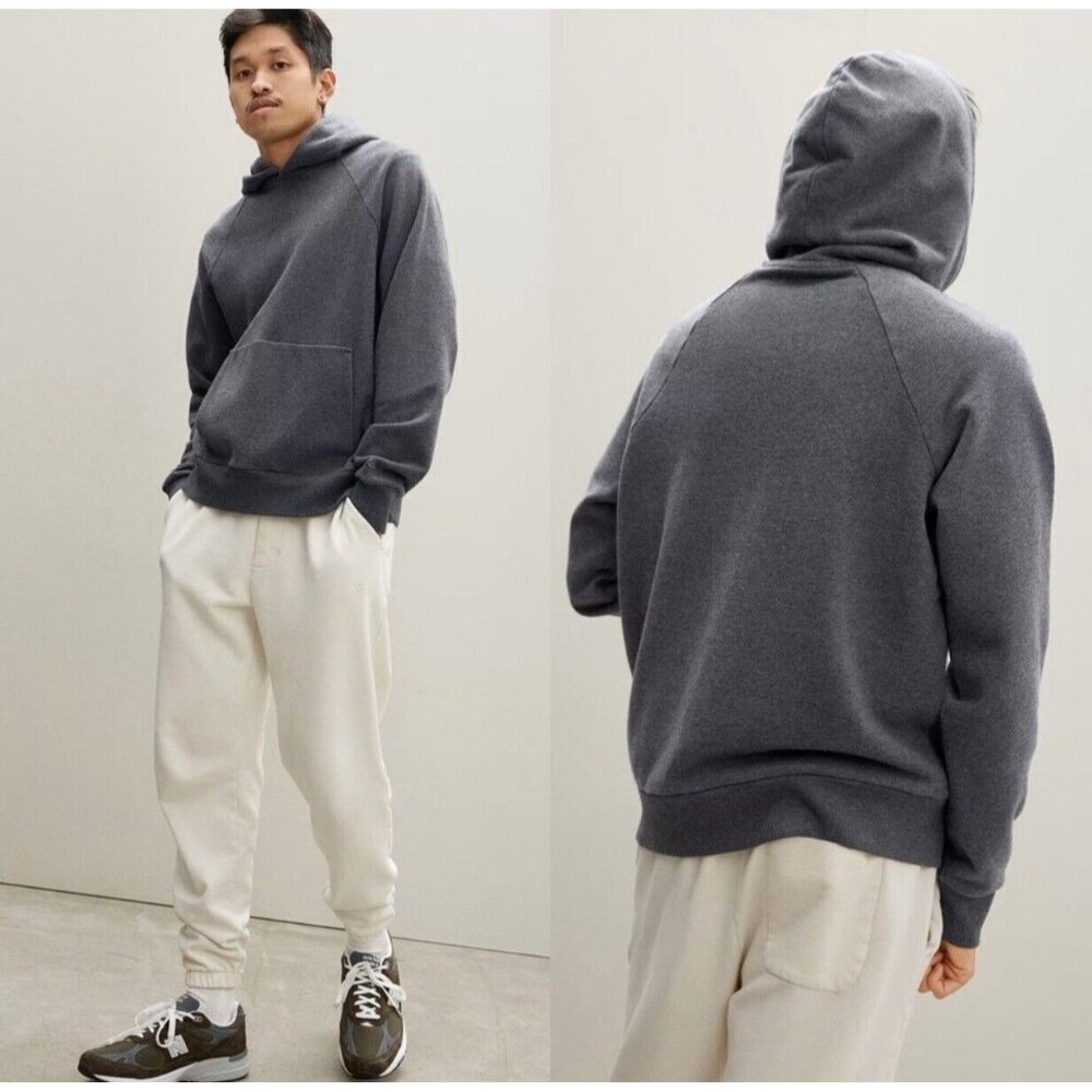 Everlane The Track Hoodie Organic Cotton Dark Heather Gray Men's Small NWT
